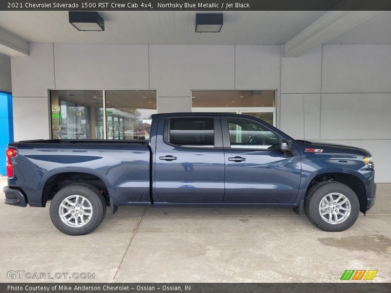 Northsky Blue Metallic / Jet Black 2021 Chevrolet Silverado 1500 RST Crew Cab 4x4