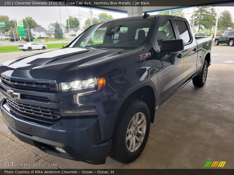 Northsky Blue Metallic / Jet Black 2021 Chevrolet Silverado 1500 RST Crew Cab 4x4