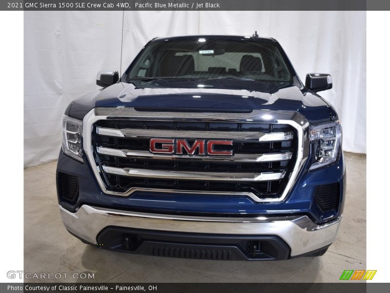 Pacific Blue Metallic / Jet Black 2021 GMC Sierra 1500 SLE Crew Cab 4WD