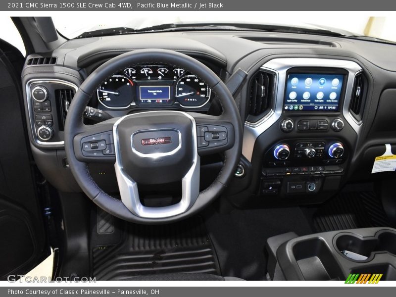 Pacific Blue Metallic / Jet Black 2021 GMC Sierra 1500 SLE Crew Cab 4WD