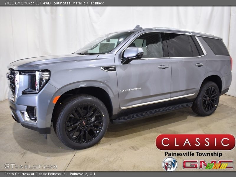 Satin Steel Metallic / Jet Black 2021 GMC Yukon SLT 4WD