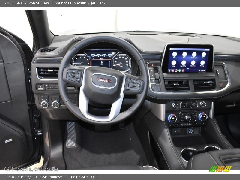Satin Steel Metallic / Jet Black 2021 GMC Yukon SLT 4WD