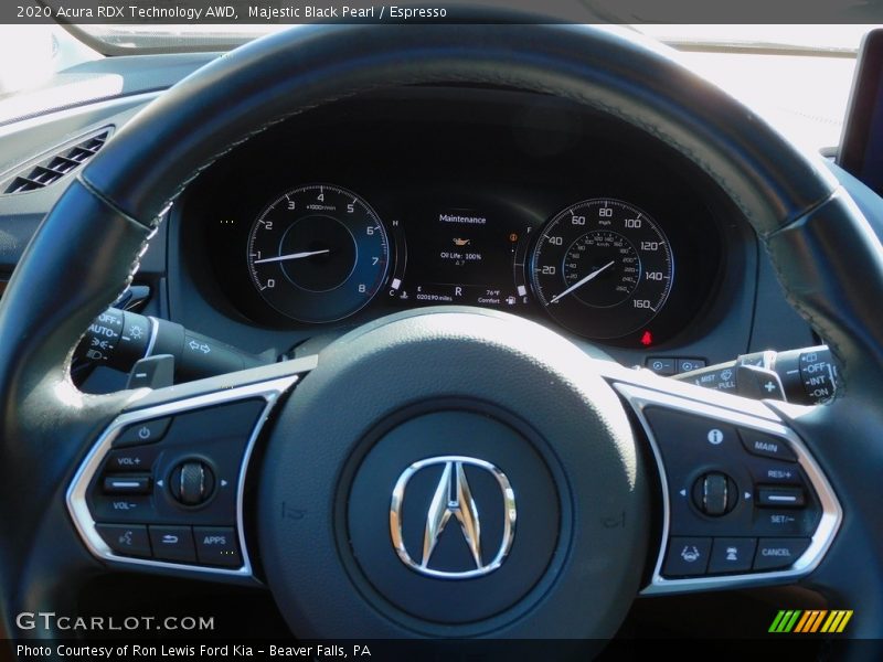 Majestic Black Pearl / Espresso 2020 Acura RDX Technology AWD