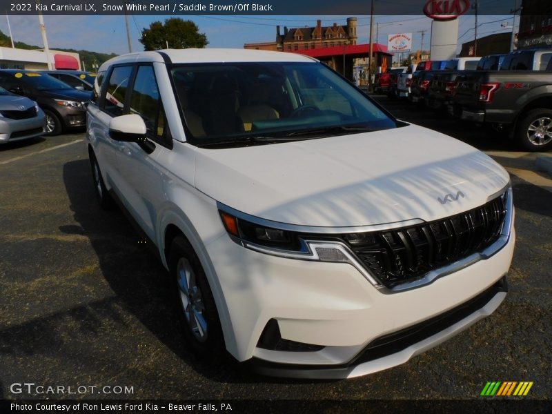 Snow White Pearl / Saddle Brown/Off Black 2022 Kia Carnival LX