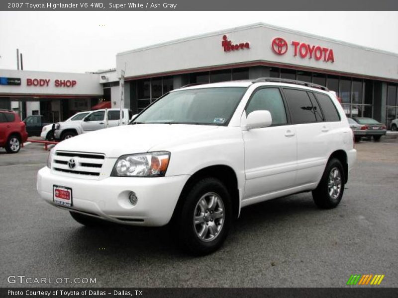 Super White / Ash Gray 2007 Toyota Highlander V6 4WD