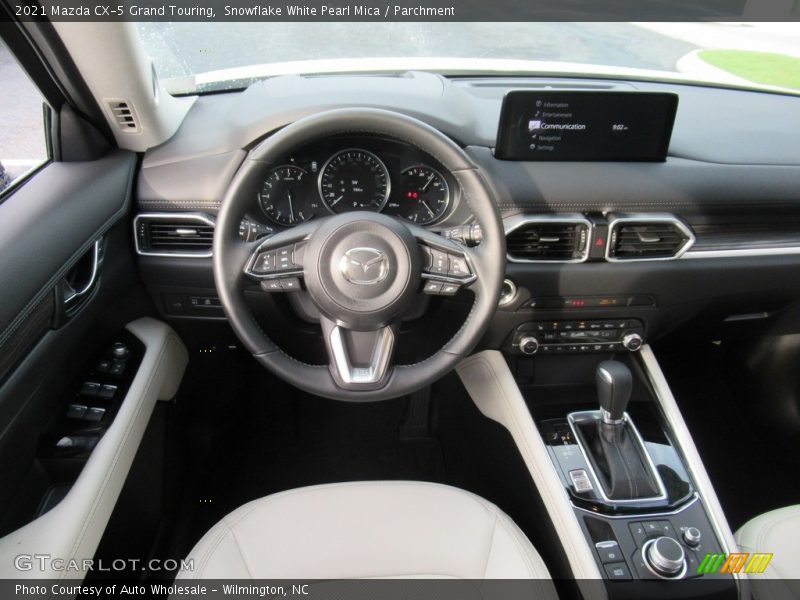 Snowflake White Pearl Mica / Parchment 2021 Mazda CX-5 Grand Touring