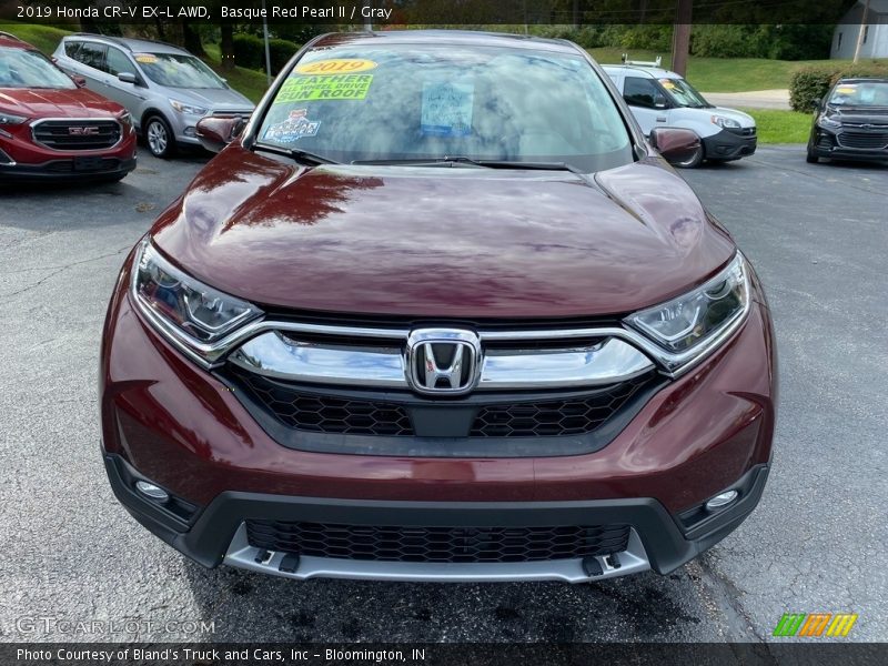 Basque Red Pearl II / Gray 2019 Honda CR-V EX-L AWD