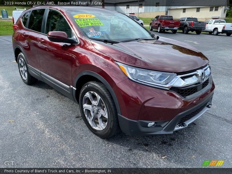 Basque Red Pearl II / Gray 2019 Honda CR-V EX-L AWD