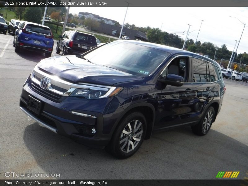 Obsidian Blue Pearl / Gray 2019 Honda Pilot EX-L AWD