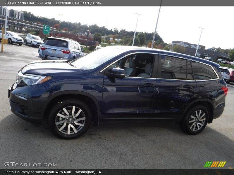 Obsidian Blue Pearl / Gray 2019 Honda Pilot EX-L AWD