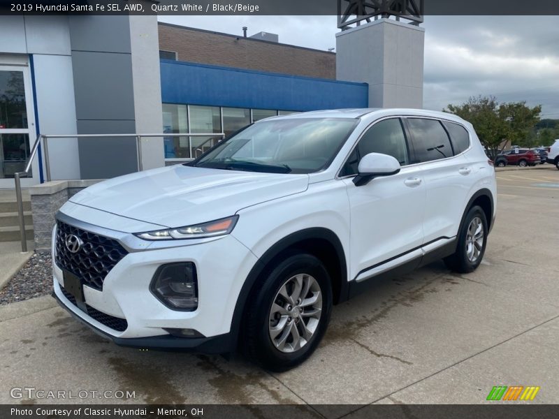 Quartz White / Black/Beige 2019 Hyundai Santa Fe SEL AWD