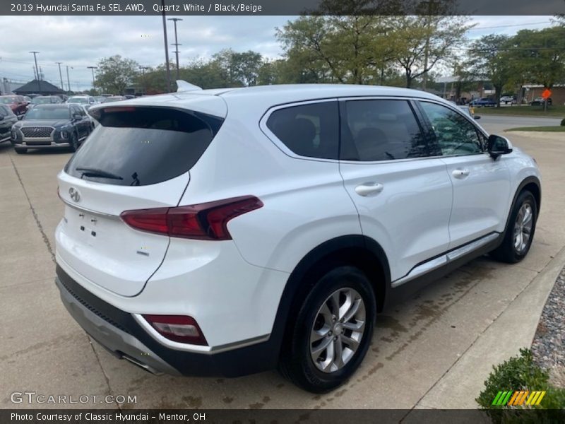 Quartz White / Black/Beige 2019 Hyundai Santa Fe SEL AWD