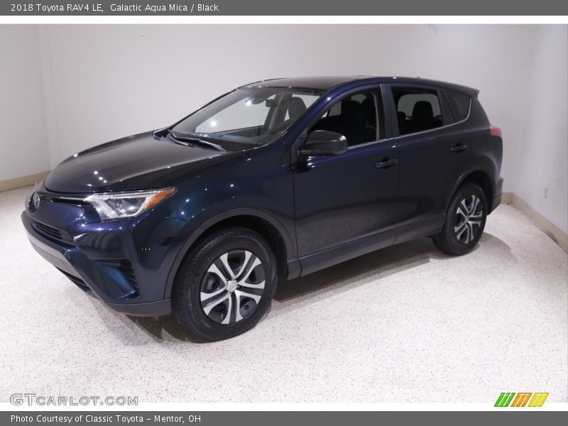 Galactic Aqua Mica / Black 2018 Toyota RAV4 LE