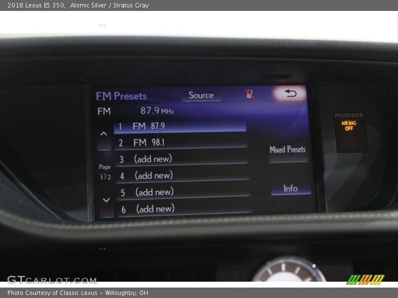 Atomic Silver / Stratus Gray 2018 Lexus ES 350