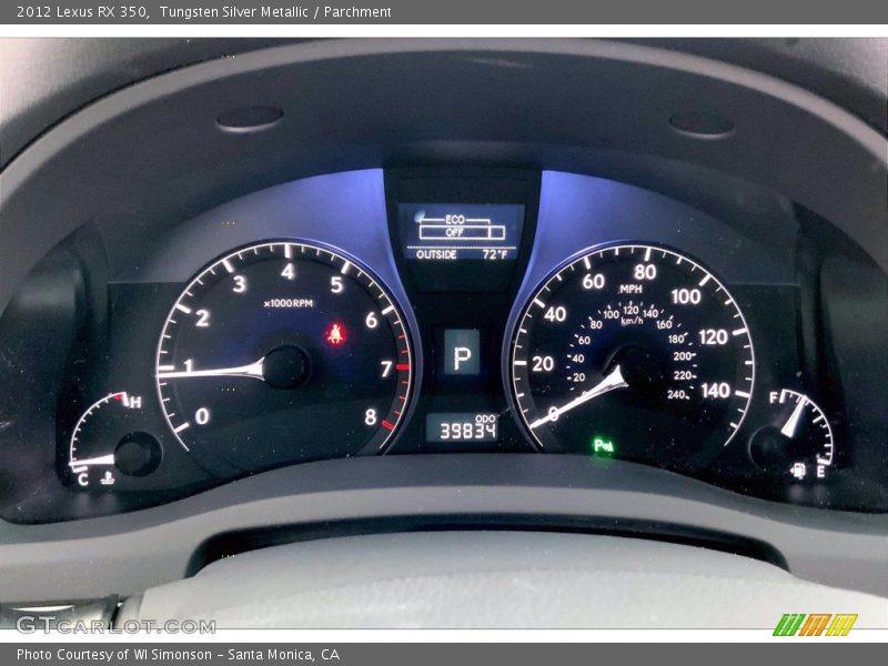  2012 RX 350 350 Gauges