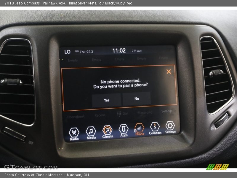 Billet Silver Metallic / Black/Ruby Red 2018 Jeep Compass Trailhawk 4x4