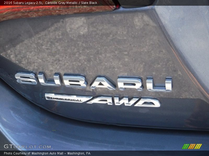 Carbide Gray Metallic / Slate Black 2016 Subaru Legacy 2.5i