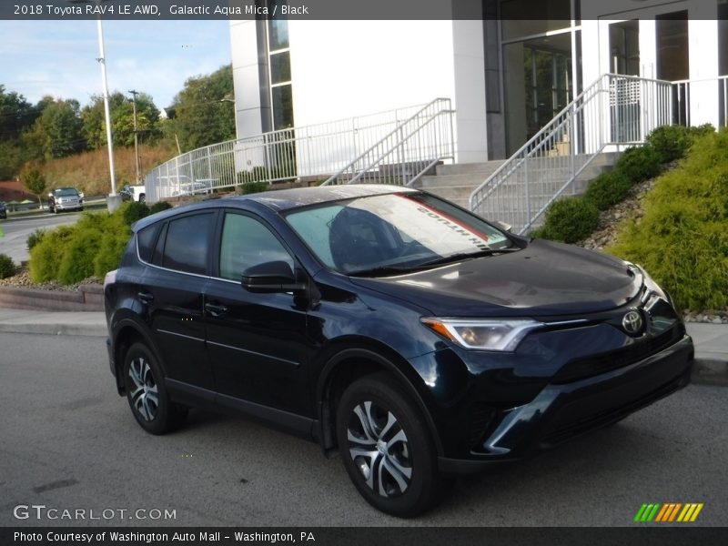 Galactic Aqua Mica / Black 2018 Toyota RAV4 LE AWD