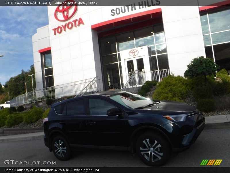 Galactic Aqua Mica / Black 2018 Toyota RAV4 LE AWD