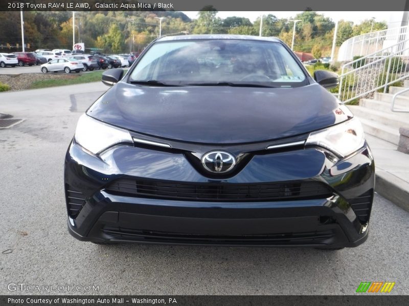 Galactic Aqua Mica / Black 2018 Toyota RAV4 LE AWD