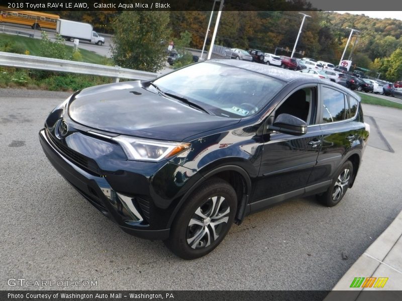 Galactic Aqua Mica / Black 2018 Toyota RAV4 LE AWD
