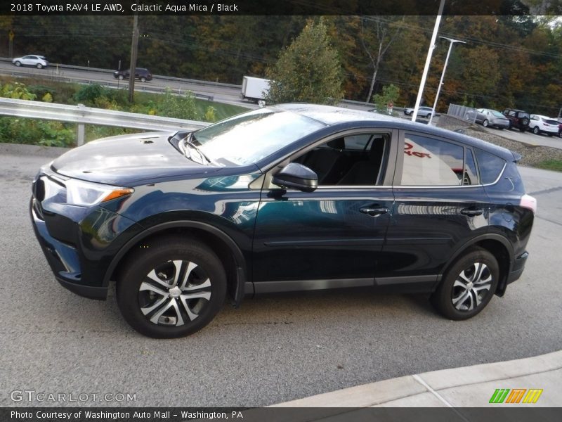 Galactic Aqua Mica / Black 2018 Toyota RAV4 LE AWD