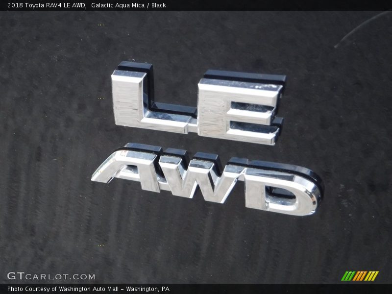 Galactic Aqua Mica / Black 2018 Toyota RAV4 LE AWD