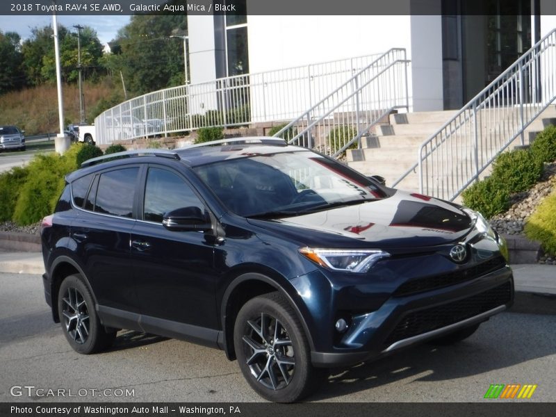 Galactic Aqua Mica / Black 2018 Toyota RAV4 SE AWD