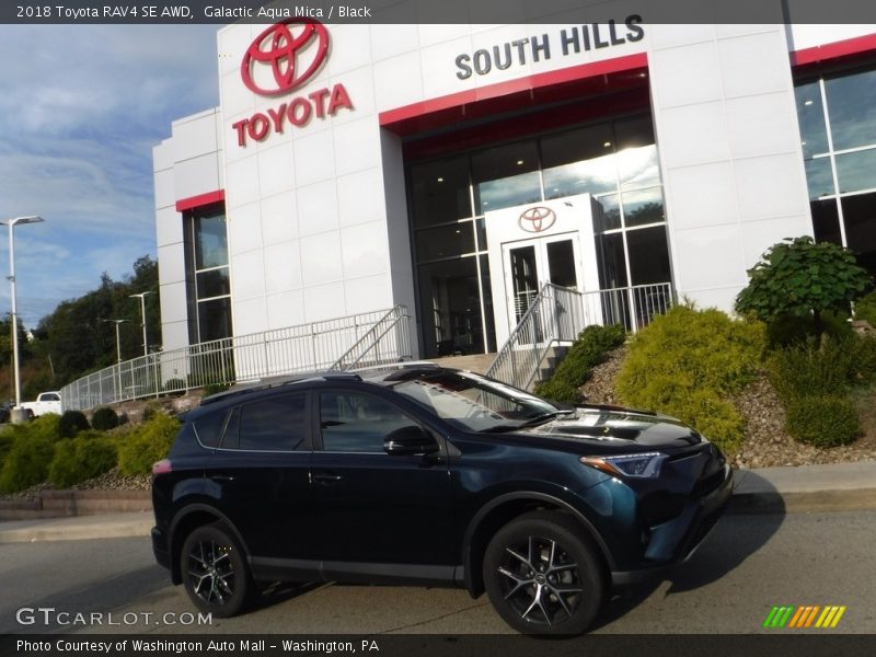 Galactic Aqua Mica / Black 2018 Toyota RAV4 SE AWD