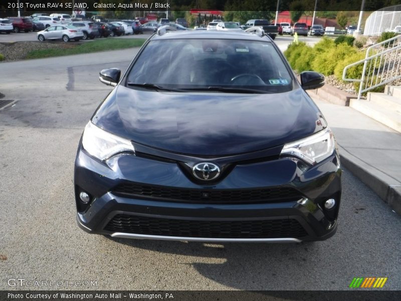 Galactic Aqua Mica / Black 2018 Toyota RAV4 SE AWD