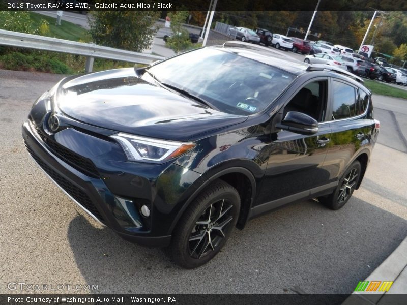Galactic Aqua Mica / Black 2018 Toyota RAV4 SE AWD