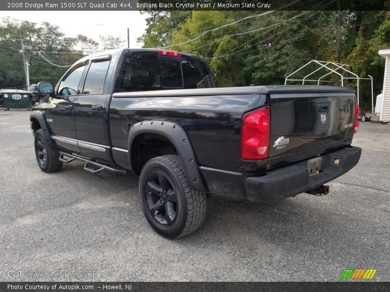 Brilliant Black Crystal Pearl / Medium Slate Gray 2008 Dodge Ram 1500 SLT Quad Cab 4x4