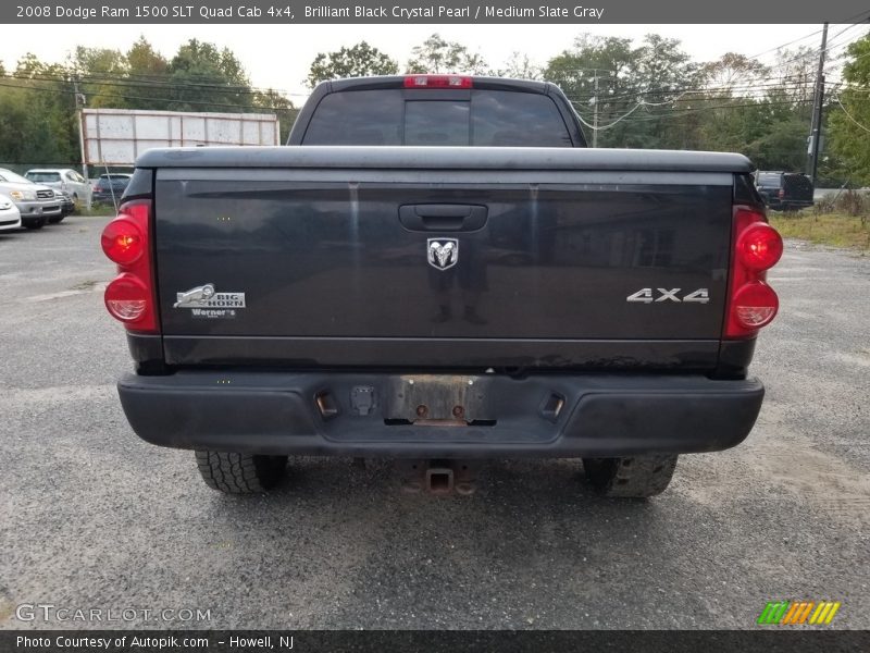 Brilliant Black Crystal Pearl / Medium Slate Gray 2008 Dodge Ram 1500 SLT Quad Cab 4x4