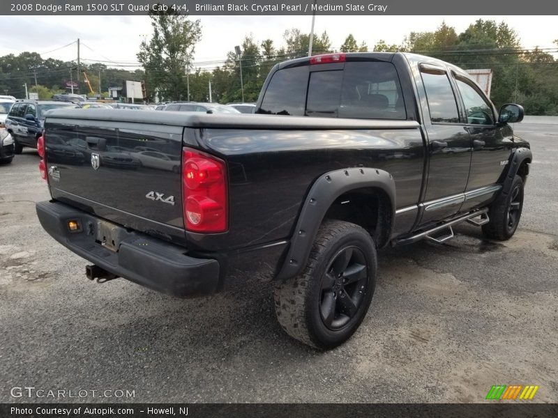 Brilliant Black Crystal Pearl / Medium Slate Gray 2008 Dodge Ram 1500 SLT Quad Cab 4x4