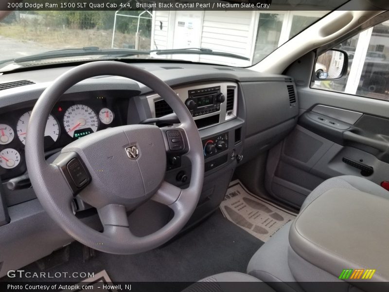 Brilliant Black Crystal Pearl / Medium Slate Gray 2008 Dodge Ram 1500 SLT Quad Cab 4x4