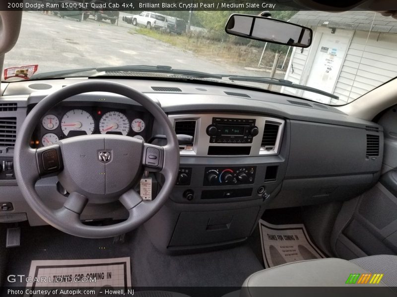 Brilliant Black Crystal Pearl / Medium Slate Gray 2008 Dodge Ram 1500 SLT Quad Cab 4x4