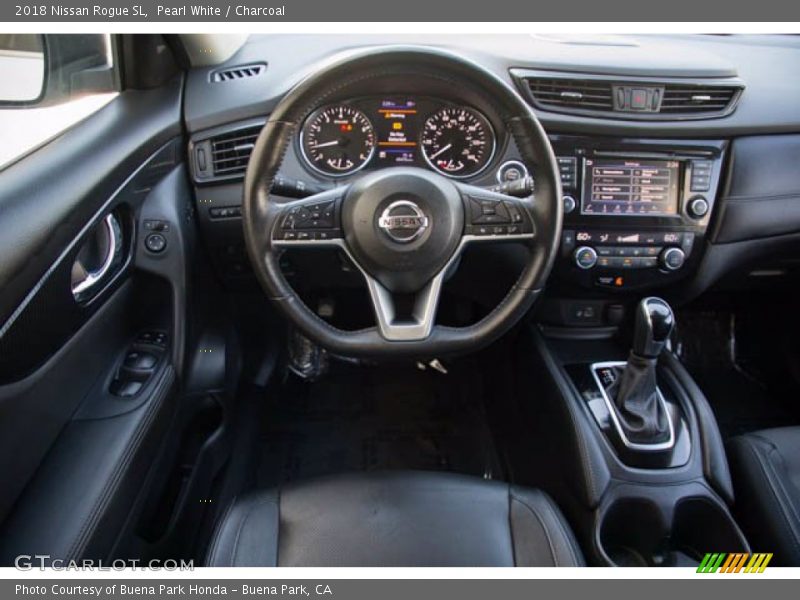 Pearl White / Charcoal 2018 Nissan Rogue SL