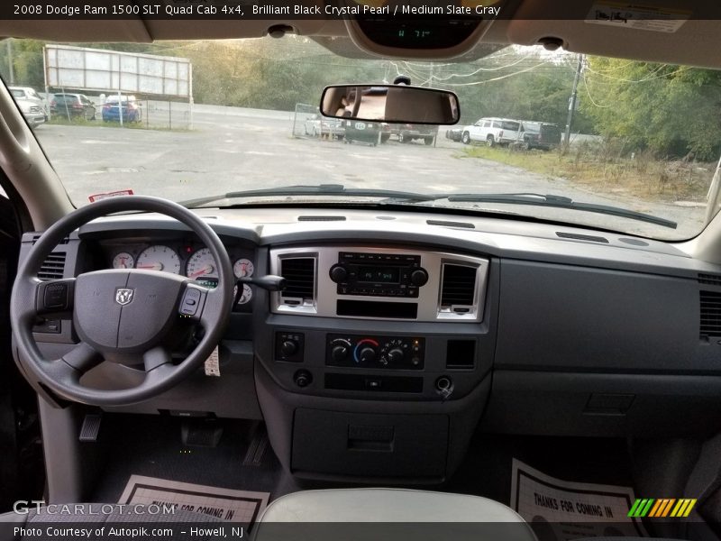 Brilliant Black Crystal Pearl / Medium Slate Gray 2008 Dodge Ram 1500 SLT Quad Cab 4x4