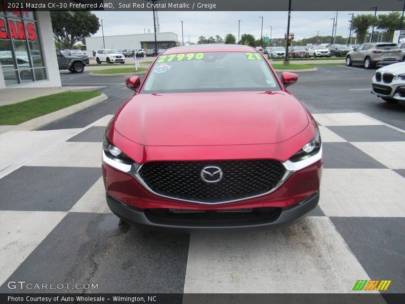 Soul Red Crystal Metallic / Greige 2021 Mazda CX-30 Preferred AWD
