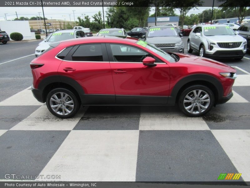 Soul Red Crystal Metallic / Greige 2021 Mazda CX-30 Preferred AWD