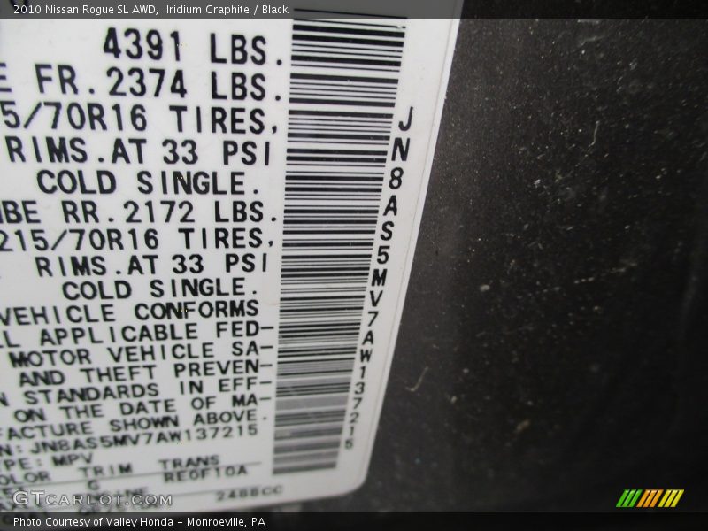Iridium Graphite / Black 2010 Nissan Rogue SL AWD