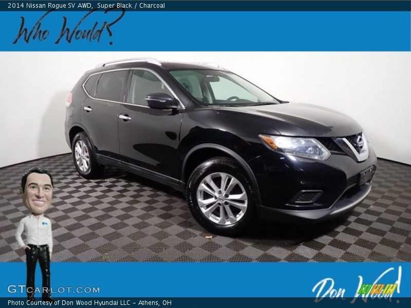 Super Black / Charcoal 2014 Nissan Rogue SV AWD