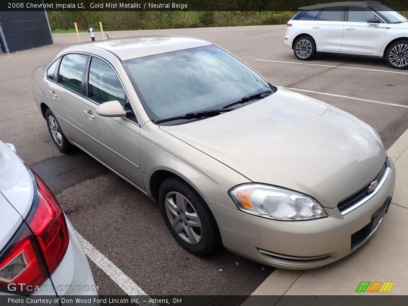 Gold Mist Metallic / Neutral Beige 2008 Chevrolet Impala LS