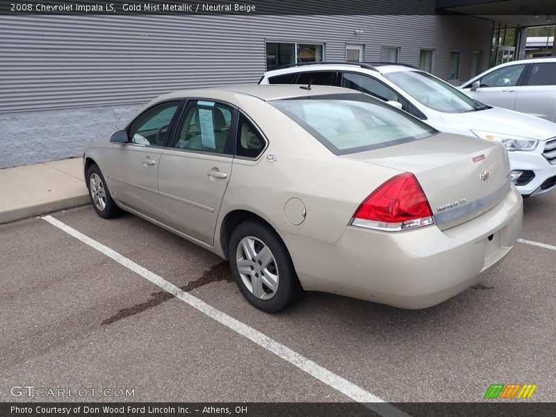 Gold Mist Metallic / Neutral Beige 2008 Chevrolet Impala LS
