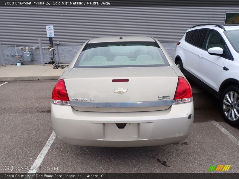Gold Mist Metallic / Neutral Beige 2008 Chevrolet Impala LS