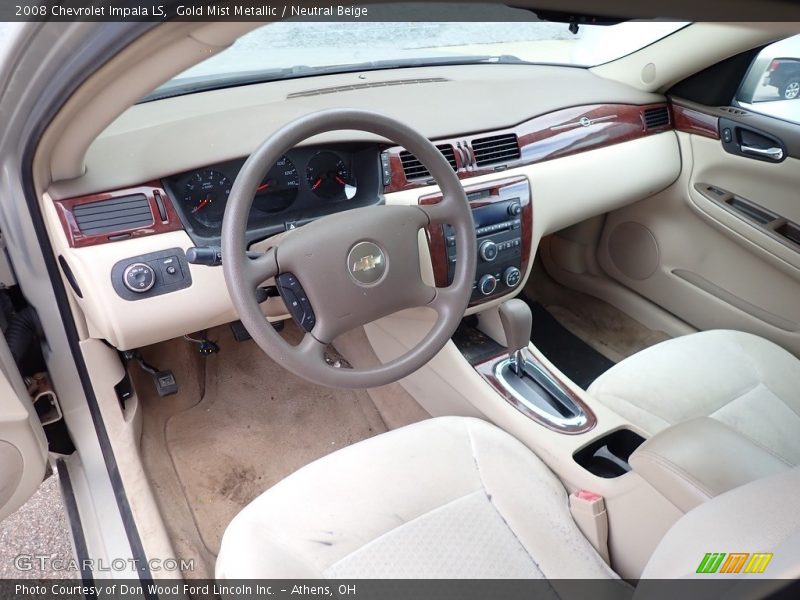 Gold Mist Metallic / Neutral Beige 2008 Chevrolet Impala LS