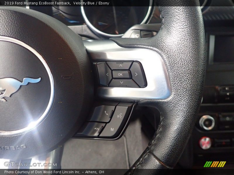 Velocity Blue / Ebony 2019 Ford Mustang EcoBoost Fastback