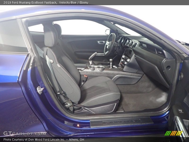 Velocity Blue / Ebony 2019 Ford Mustang EcoBoost Fastback