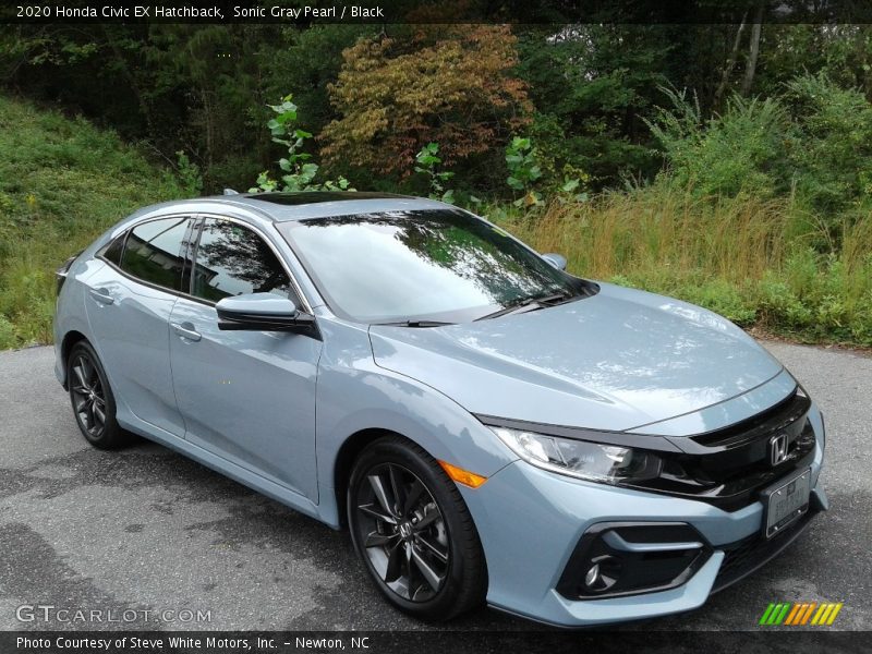 Sonic Gray Pearl / Black 2020 Honda Civic EX Hatchback