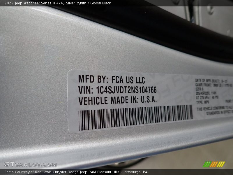 Silver Zynith / Global Black 2022 Jeep Wagoneer Series III 4x4
